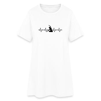 Yoga ECG Heartbeat - Women’s T-Shirt Dress - white - Front