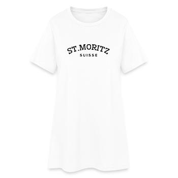 St. Moritz - Suisse - Schweiz - Swiss - Frauen T-Shirt-Kleid - Weiß - Vorne