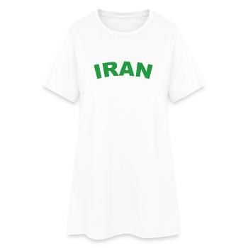 Iran en vert – Conception de texte puissante - Robe T-shirt Femme - blanc - Devant