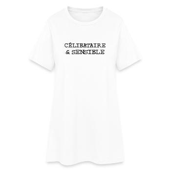 Célibataire & Sensible - Robe T-shirt Femme - blanc - Devant