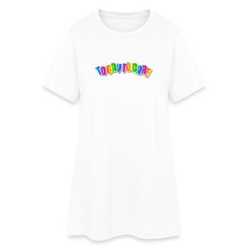 Happy rainbow lettering - Women’s T-Shirt Dress - white - Front