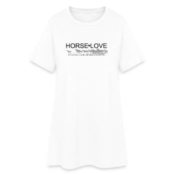 Horselove - Pferden gehört mein Herz  - Frauen T-Shirt-Kleid - Weiß - Vorne