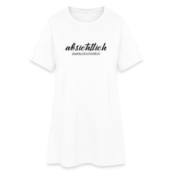 Absichtlich überdurchschnittlich – Humor Statement - Frauen T-Shirt-Kleid - Weiß - Vorne