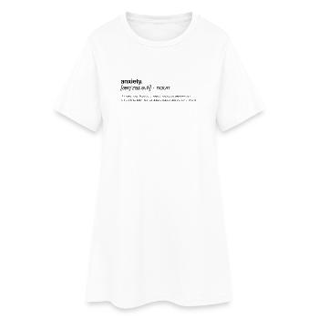 Definition of anxiety - Frauen T-Shirt-Kleid - Weiß - Vorne