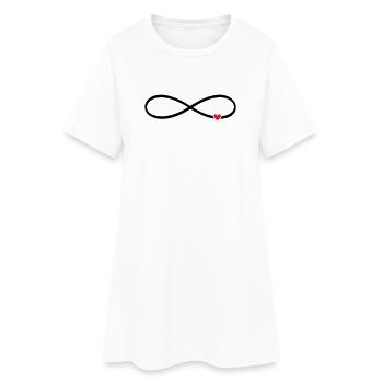 Signe infini coeur cadeau d'amour - Robe T-shirt Femme - blanc - Devant