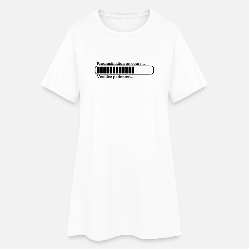 Procrastination in progress ... - Women’s T-Shirt Dress - white