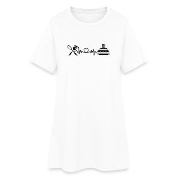 Cuisine cardio fréquence cardiaque - Robe T-shirt Femme - blanc - Devant