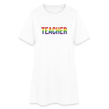 Enseignant(e) LGBT+ - Robe T-shirt Femme - blanc - Devant