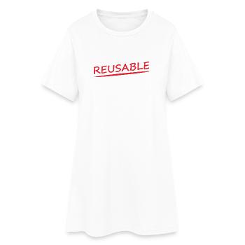 RÉUTILISABLE - Robe T-shirt Femme - blanc - Devant