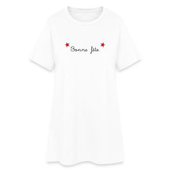 PAPA. FÊTE DES PÈRES. BONNE FÊTE PAPA. BONNE FÊTE. - Robe T-shirt Femme - blanc - Devant