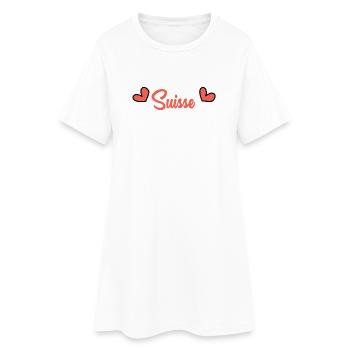SUISSE. PAYS. GENEVE. DRAPEAU - Robe T-shirt Femme - blanc - Devant