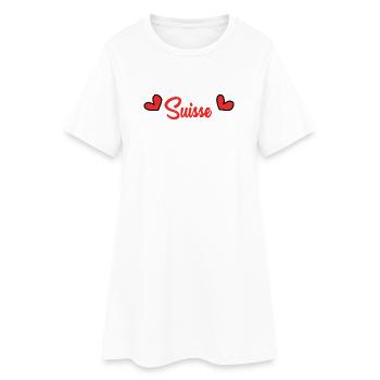 SUISSE. PAYS. GENEVE. HUMOUR. DRAPEAU. GENEVE - Robe T-shirt Femme - blanc - Devant