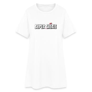 SUPER-CHERIE - Robe T-shirt Femme - blanc - Devant