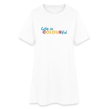 La vie est colorée - Robe T-shirt Femme - blanc - Devant