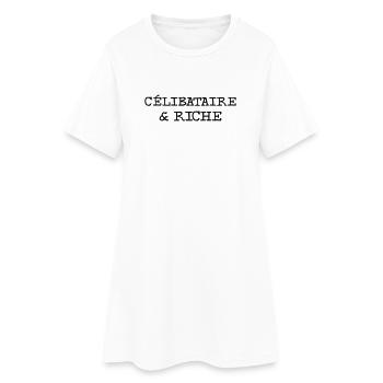 Célibataire et riche - Robe T-shirt Femme - blanc - Devant