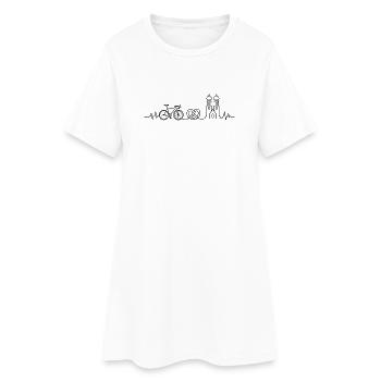 Munich Road Bike Heartbeat – Conception cycliste - Robe T-shirt Femme - blanc - Devant