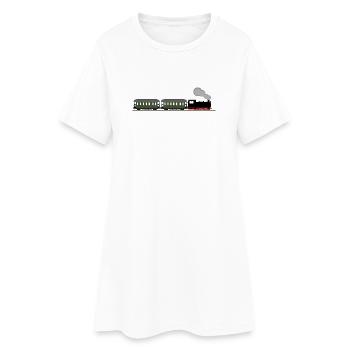Train chemin de fer locomotive à vapeur voie étroite nostalgie ferroviaire - Robe T-shirt Femme - blanc - Devant