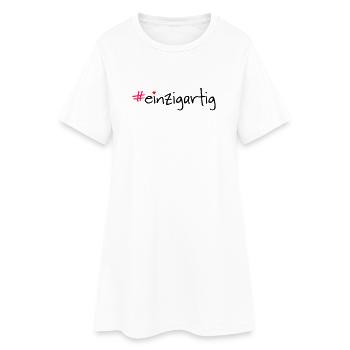 #einzigartig - Frauen T-Shirt-Kleid - Weiß - Vorne