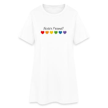 Regenbogenherzchen Bester Freund LGBT lgbtqi queer - Frauen T-Shirt-Kleid - Weiß - Vorne