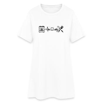 Four de cuisine cardio fréquence cardiaque - Robe T-shirt Femme - blanc - Devant