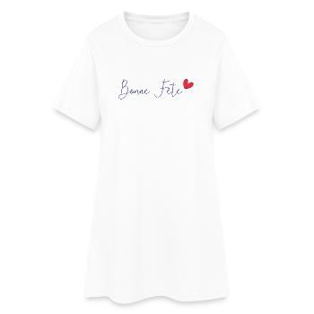 PAPA. FÊTE DES PÈRES. BONNE FÊTE PAPA. BONNE FÊTE. - Robe T-shirt Femme - blanc - Devant