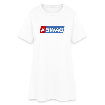 SWAG Block Colors Hashtag - Frauen T-Shirt-Kleid - Weiß - Vorne