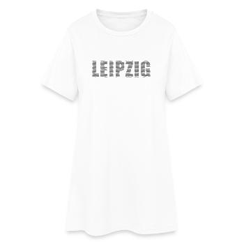 Police de ligne Leipzig - Robe T-shirt Femme - blanc - Devant
