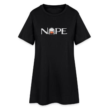 Oie Nope Majeur Méchant Insulte Canard Coquin - Robe T-shirt Femme - noir - Devant