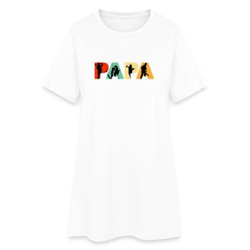 Papa Bûcheron, bûcheron, grimpeur d’arbres, arboriste, papa, - Robe T-shirt Femme - blanc - Devant