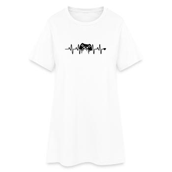Gaming herzschlag - Frauen T-Shirt-Kleid - Weiß - Vorne