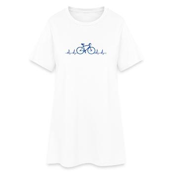 Bicycle Heartbeat Mountain Bike - Women’s T-Shirt Dress - white - Front