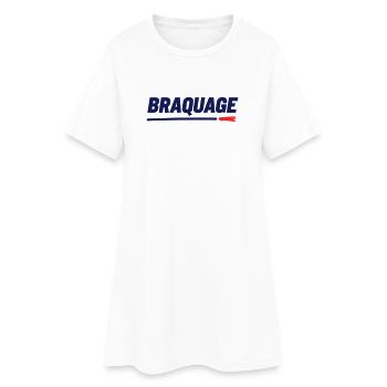 "BRAQUAGE" – Réflexion sur le prix des maillots - Robe T-shirt Femme - blanc - Devant