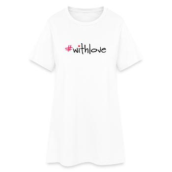 Hashtag Heart Love Saying Shirt - Women’s T-Shirt Dress - white - Front