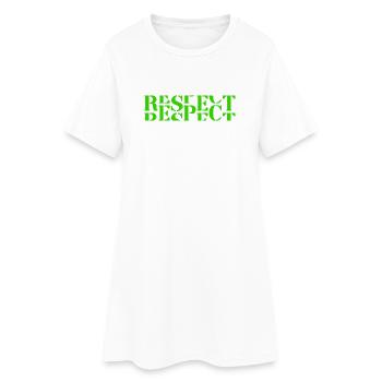 Respect - Frauen T-Shirt-Kleid - Weiß - Vorne
