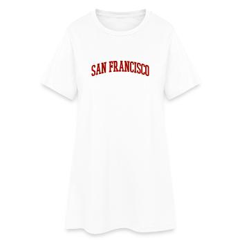 San Francisco Bogen Schriftzug Vintage - Frauen T-Shirt-Kleid - Weiß - Vorne
