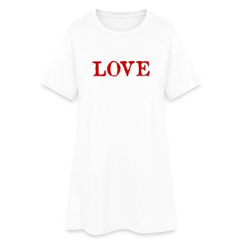 VALENTINSTAG. Junggesellinnenabschied. ICH LIEBE DICH. ICH LIEBE DICH. LIEBE - Frauen T-Shirt-Kleid - Weiß - Vorne