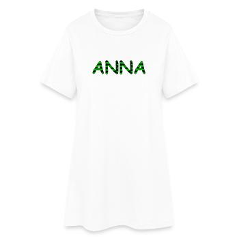 Vorname "Anna" - Neon Style - Frauen T-Shirt-Kleid - Weiß - Vorne