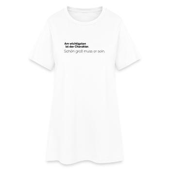 Grosser Charakter - Frauen T-Shirt-Kleid - Weiß - Vorne