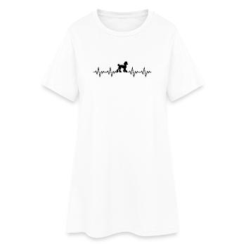 ECG du caniche Battement de cœur - Robe T-shirt Femme - blanc - Devant