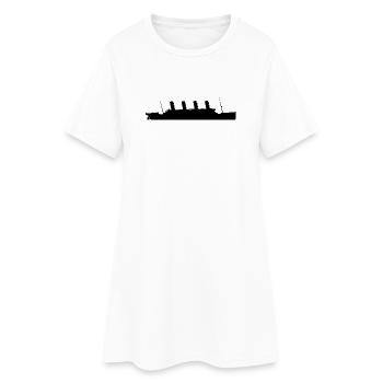 Titanic Silhouette Ship Design Minimaliste - Robe T-shirt Femme - blanc - Devant