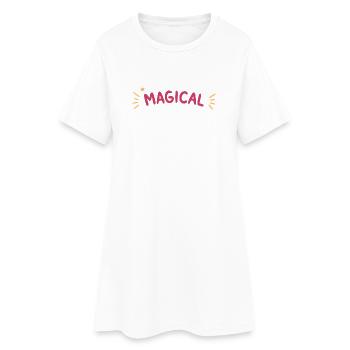 Magischer Regenbogenfunkel - Frauen T-Shirt-Kleid - Weiß - Vorne
