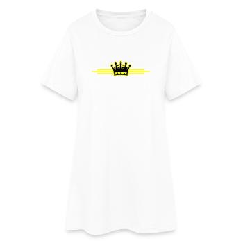 Krone Linie - Frauen T-Shirt-Kleid - Weiß - Vorne