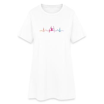 Vertikaltuch Heartbeat Luftakrobatik Aerial Silk - Frauen T-Shirt-Kleid - Weiß - Vorne