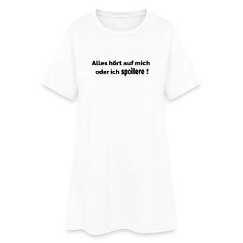 ich spoilere - Frauen T-Shirt-Kleid - Weiß - Vorne