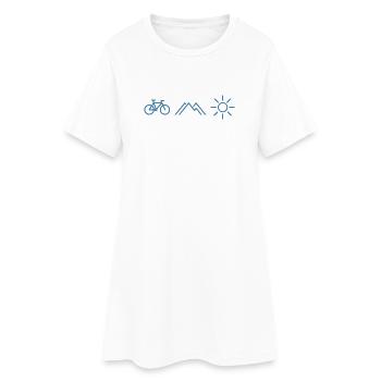 Bicycle Mountains Sun - Women’s T-Shirt Dress - white - Front