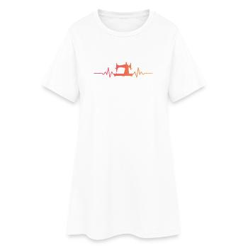 Nähmaschinen-Schneiderin von Sonnenuntergang - Frauen T-Shirt-Kleid - Weiß - Vorne