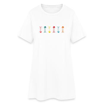 SARDINE. FISH. APRIL FOOL. EASTER. SEA - Women’s T-Shirt Dress - white - Front