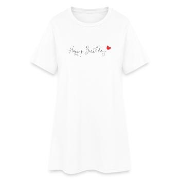 HAPPY BIRTHDAY. JOYEUX ANNIVERSAIRE. ANNIVERSAIRE. - Robe T-shirt Femme - blanc - Devant