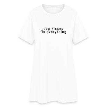 Dog Kisses Fix Everything – Gift for Dog Sweetheart - Women’s T-Shirt Dress - white - Front