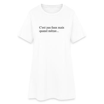 C’est pas faux mais quand même- Noir - Robe T-shirt Femme - blanc - Devant